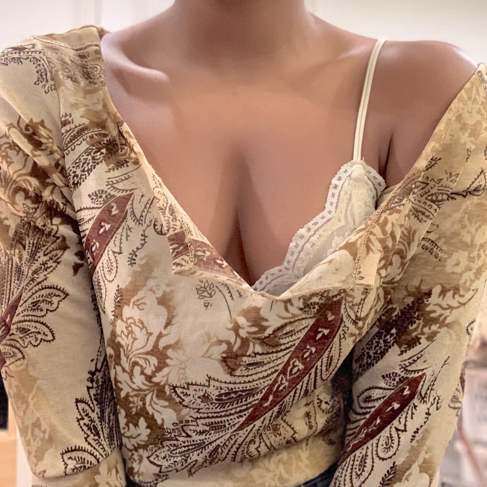 y2k forever 21 vintage style floral top blouse